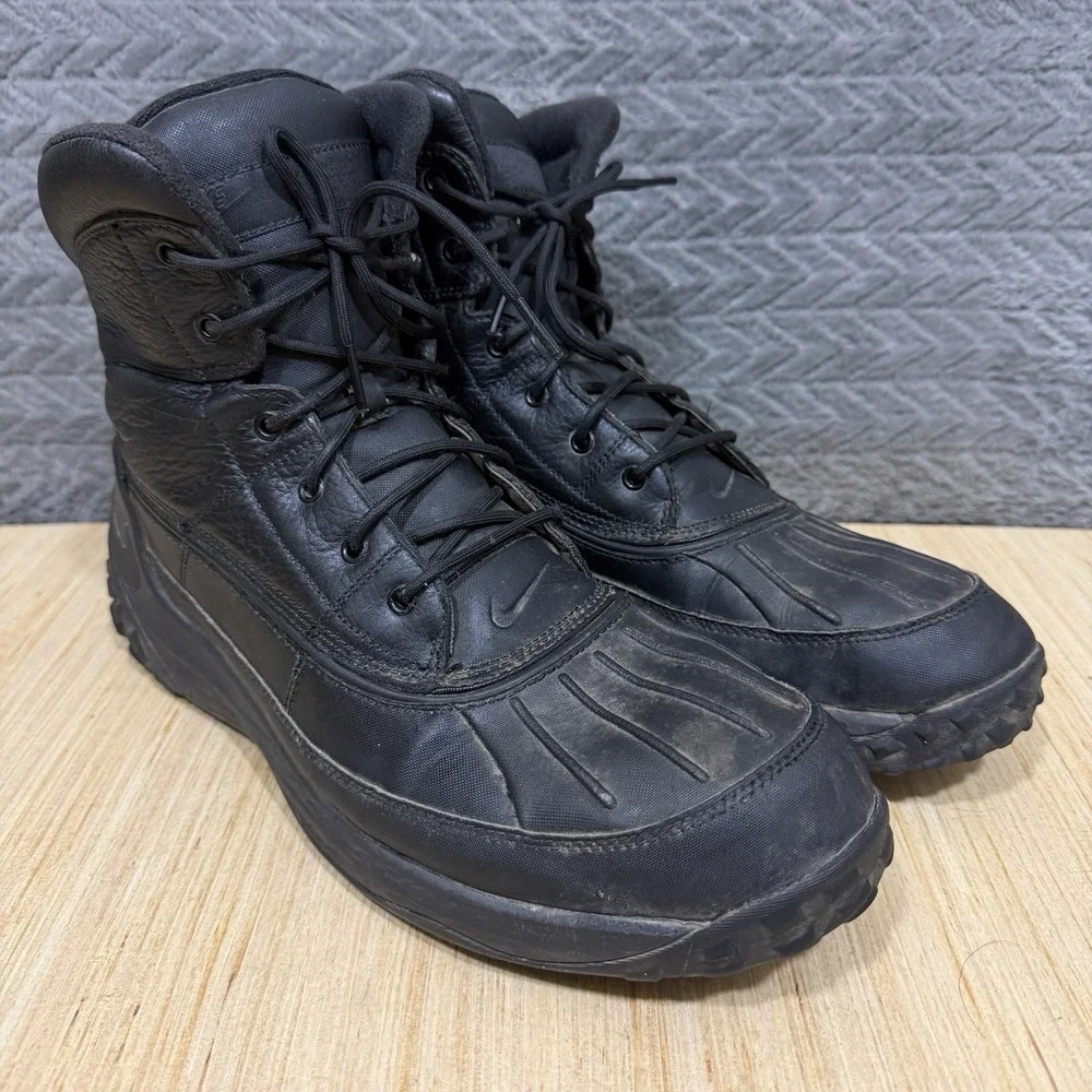 Nike Kynwood Zoom Black Boots Men Size 13 Black Utility Water Resistant Leather